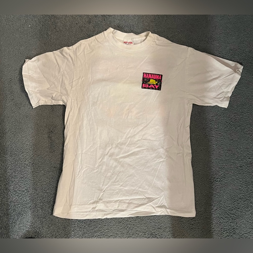 Soft tee brand Hanauma Bay white shirt sleeve men’s t shirt